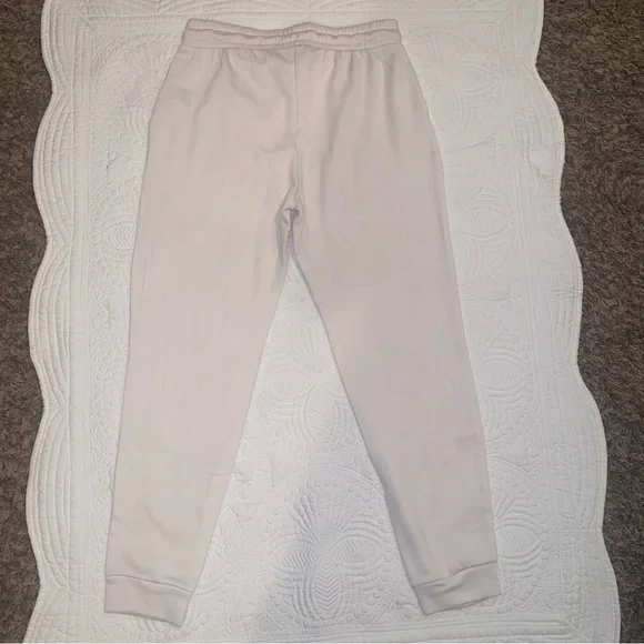 Rae Dunn womens off white jogger sweatpants with pockets and drawstring tie - Picture 2 of 9